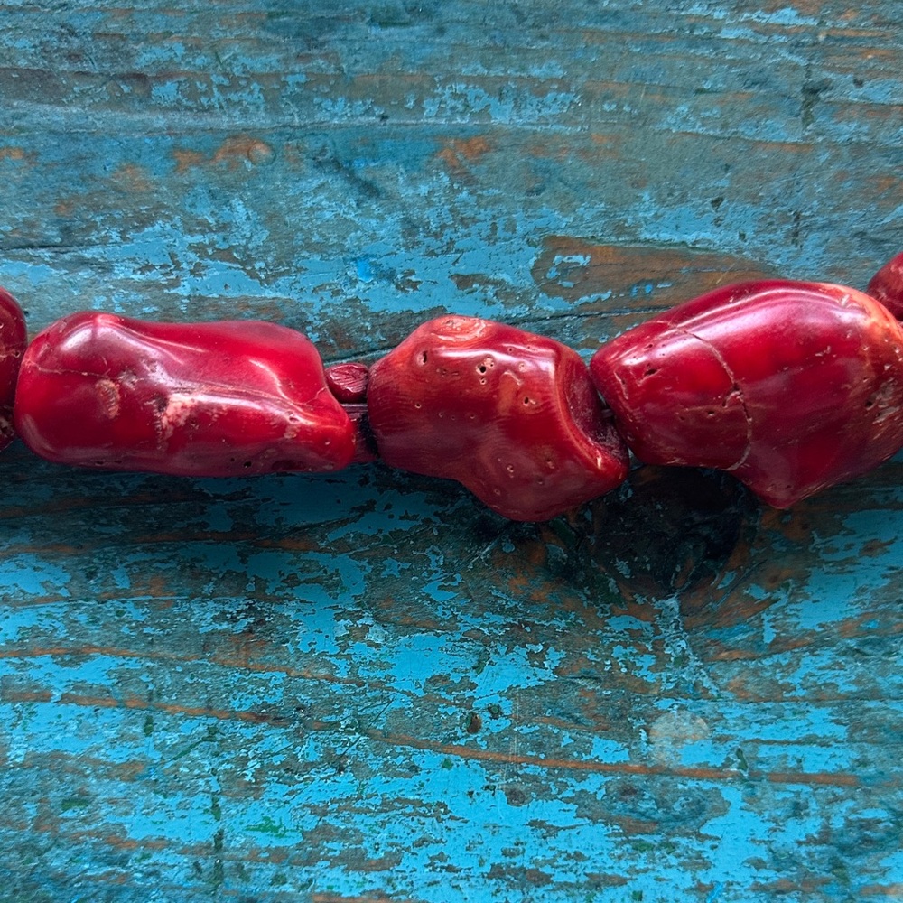 Chunky Dyed Red Coral- statement pieces